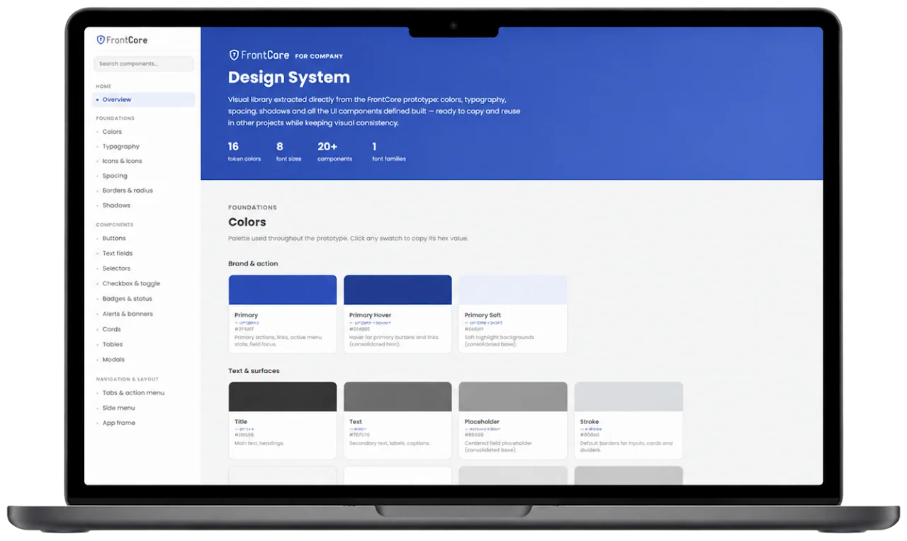 Interactive design system on a laptop