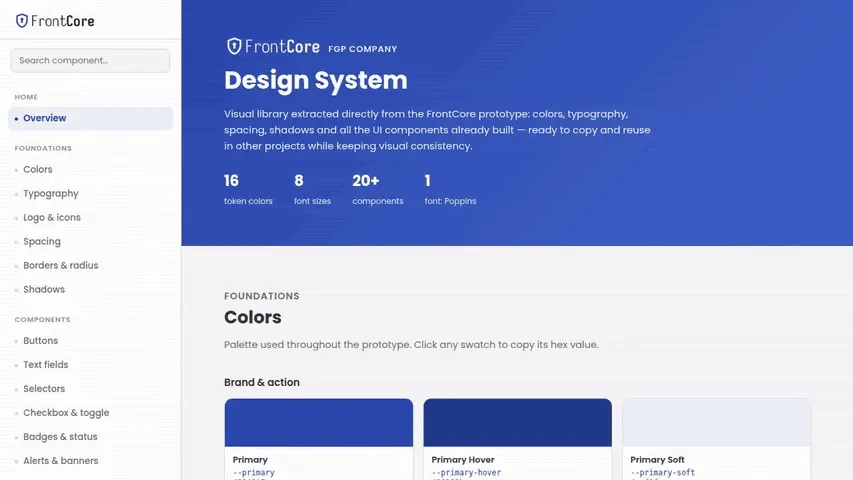 Design System overview page