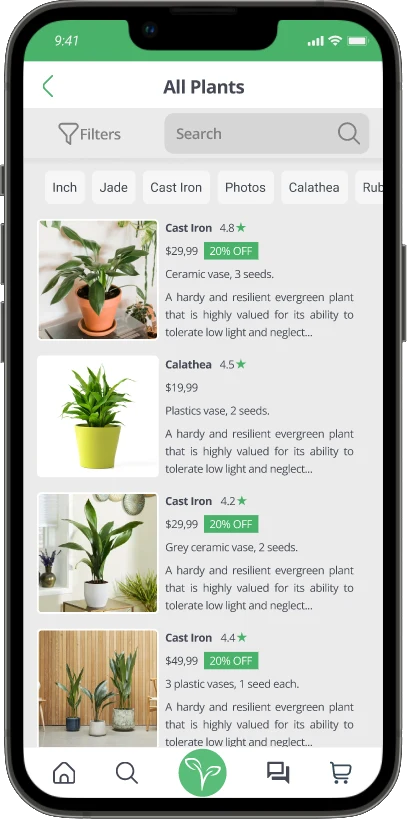 All plants mockup