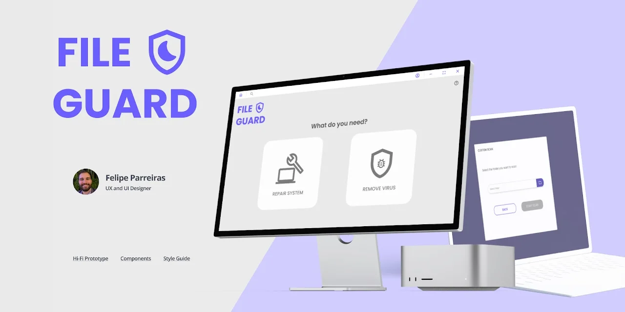 File Guard application screens