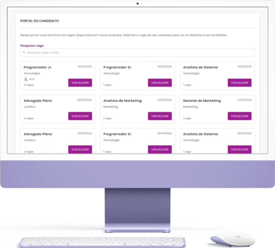 Candidate Portal on a monitor