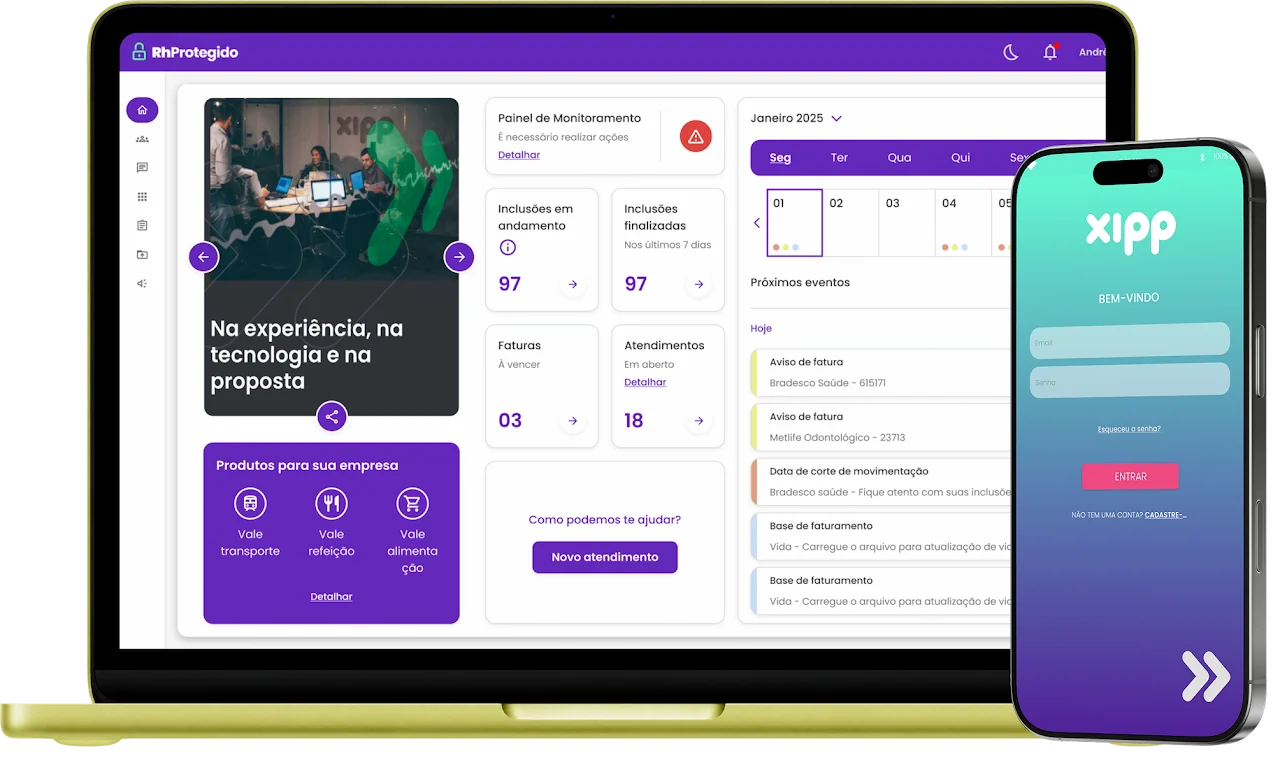 XippTech platform on laptop and phone