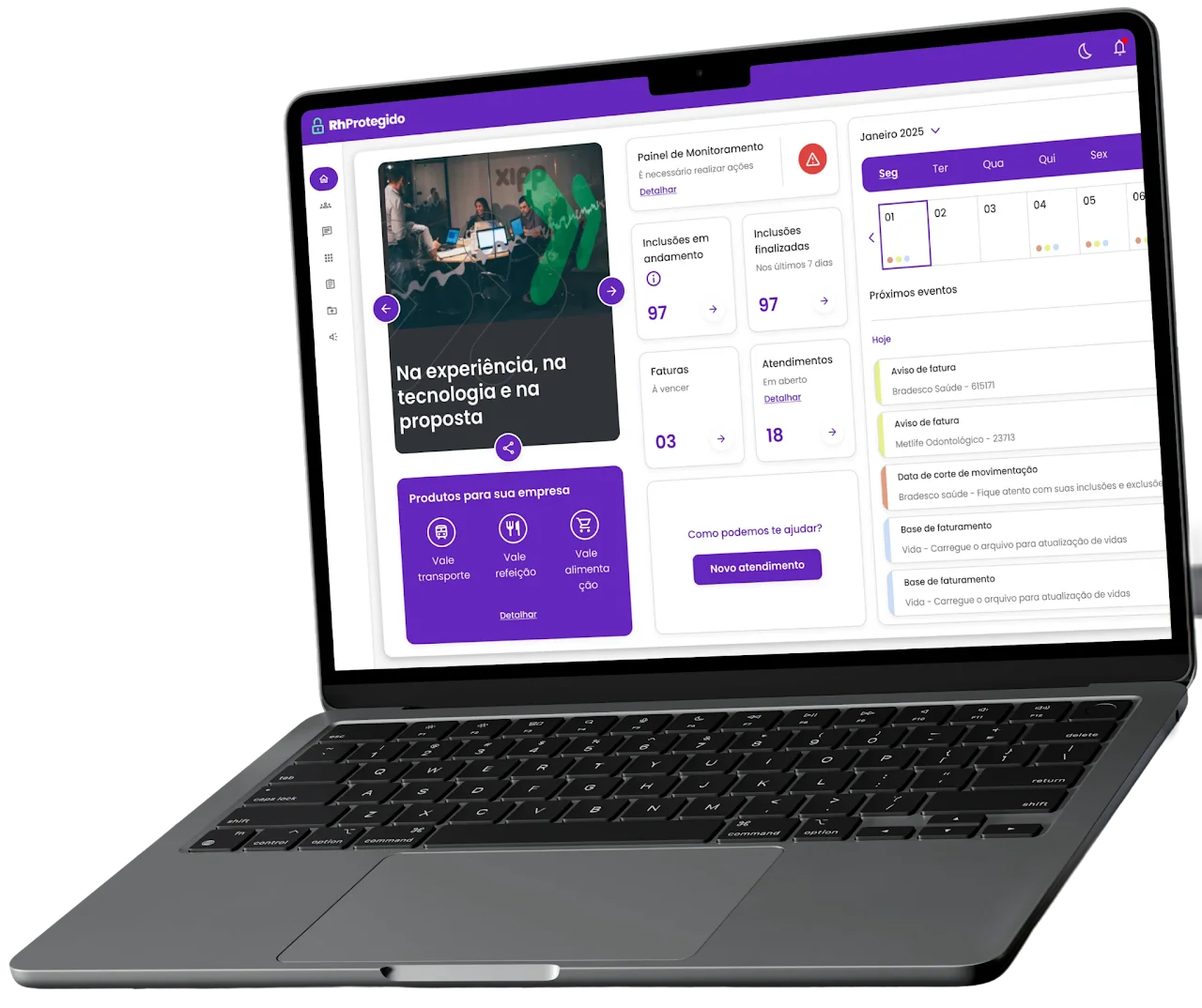 RH Protegido on a laptop